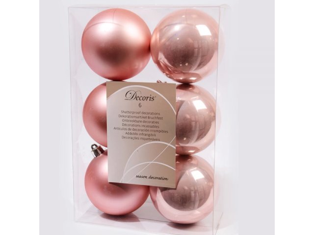Набор пластиковых шаров Розовый Бутон, mix, 80мм, 6шт.