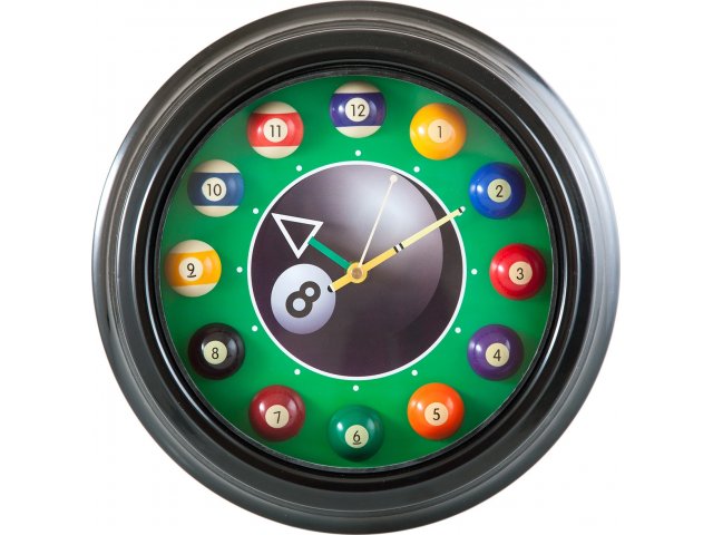 Часы настенные 12 шаров D30 см (черные), металл