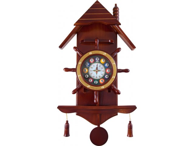 Часы настенные Избушка 33 см х 66 см, деревянные