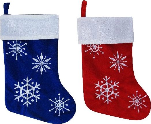 Украшение декоративное новогоднее носок Снежинка, 2 вида