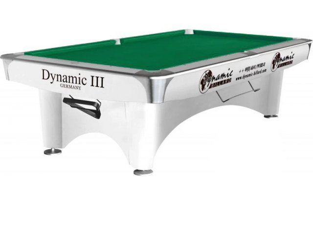 Бильярдный стол для пула «Dynamic III» 8 ф (белый)