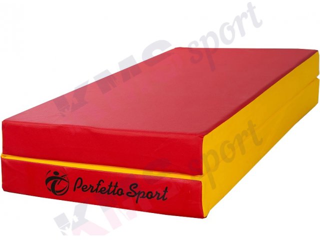 Гимнастический мат 3 (100 х 100 х 10 см) складной Perfetto Sport красно/жёлтый