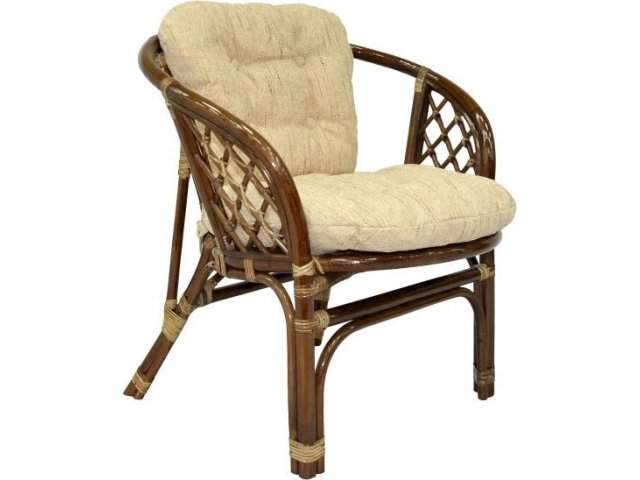 Кресло БАГАМА, 03/10В Б Цвет каркаса: браун (темно-коричневый); подушки: бежевый