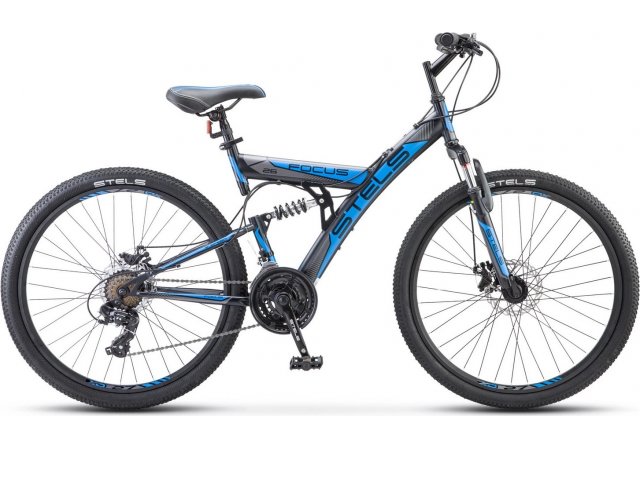 Горный велосипед Stels Focus MD 26” 21-sp V010, рама 18” Чёрный/синий