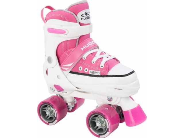 Раздвижные ролики-квады Hudora Roller Skate, розовые розовый