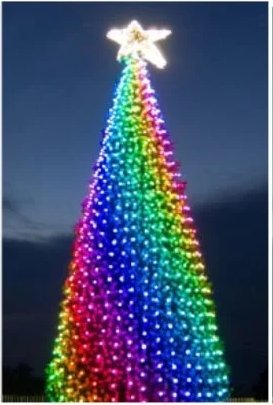 Многофункциональный комплект освещения «3D» , для новогодних елок высотой 7 м.