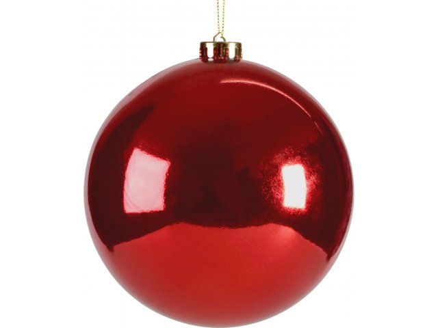 Новогодний шар глянцевый, красный, диаметр 180 мм
