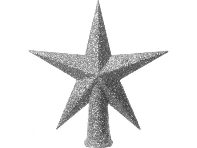 Верхушка Искристая Звезда 12 см серебряная Kaemingk