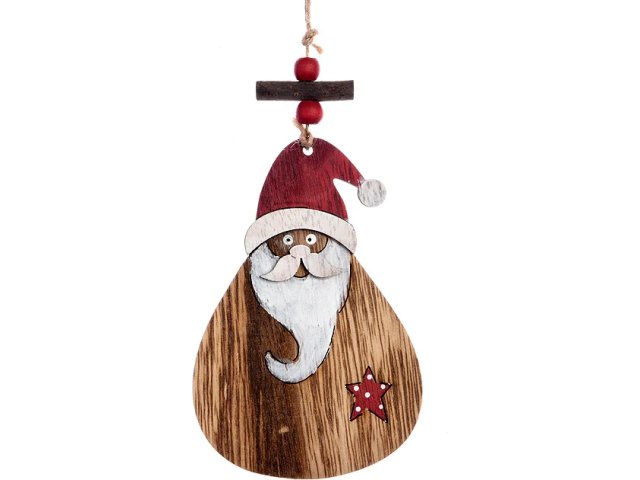 Деревянная елочная игрушка Рождественская компания - Санта 16 см, подвеска Kaemingk