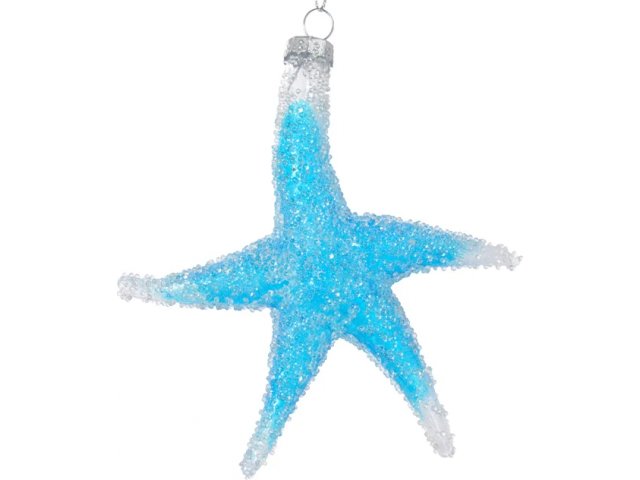 Стеклянная елочная игрушка Морская Звезда - Драгоценное море 14 см, подвеска Kaemingk