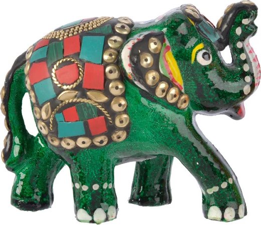 Керамическая статуэтка Слон Индийский 10 см зеленый Kaemingk