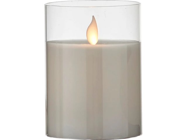 Светильник свеча восковая с живым пламенем Лацио 10 см белая на батарейках Edelman