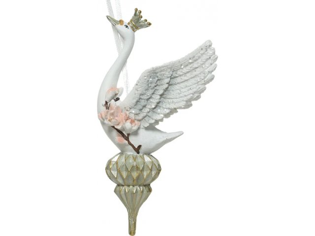 Елочная игрушка Лебедь - Весенняя царевна 17 см, подвеска Kaemingk