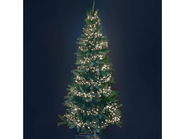 Ярусная гирлянда на елку 150 см Easy Light - Объемная, 126 теплых белых LED, зеленый ПВХ, диммер, IP44 Kaemingk