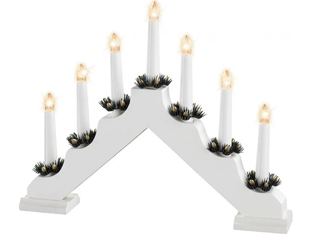 Светильник-горка Кристиан 40*30 см белый, 7 электрических свечей Kaemingk