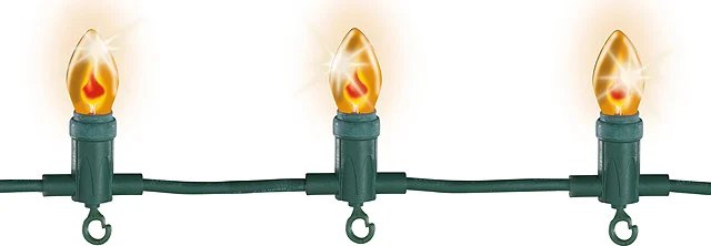 Гирлянда Свечи Пламя Костра 10 ламп на клипсах 5.5 м, зеленый ПВХ, уличная Kaemingk