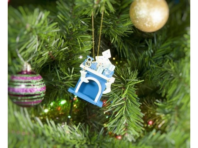 Елочная игрушка - Камин 650-3 P Tree Синий