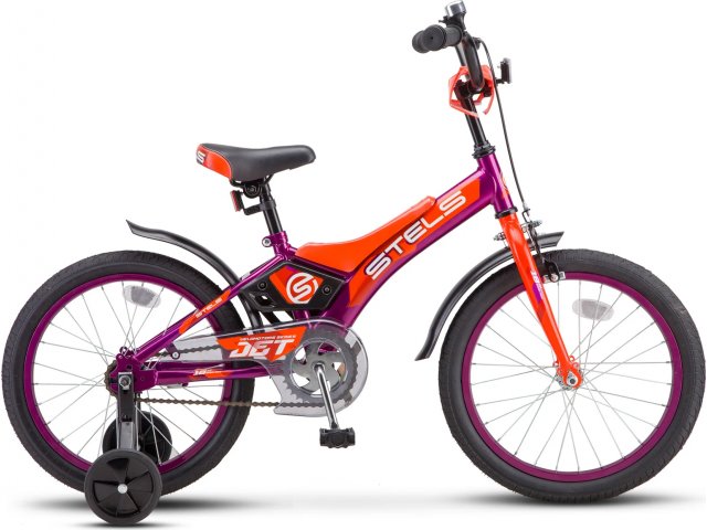 Детский велосипед Stels Jet 18” Z010, рама 10” Фиолетовый/оранжевый