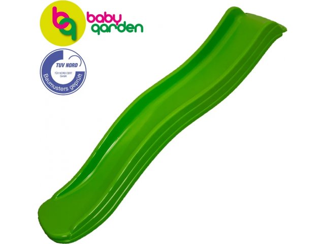 Горка пластиковая волновая Babygarden 1.75 м ярко-зеленая