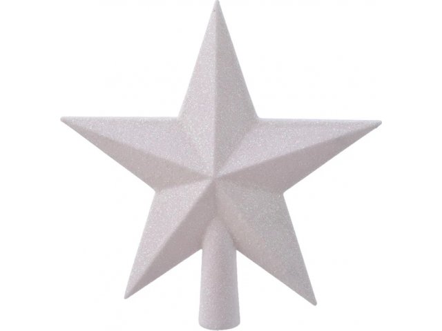 Верхушка Звезда 19 см белая перламутровая Kaemingk