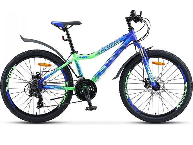Детский велосипед Stels Navigator 450 MD V030, рама 13” Синий/неоновый_зелёный рама 13 Синий/неоновый_зелёный