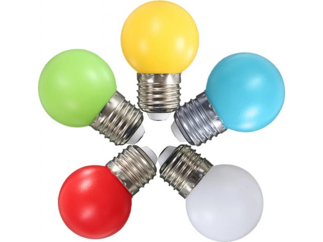 Светодиодная лампа для Белт-лайта Rich LED, 2 Вт, цоколь Е27, d=45 мм, RGB 2Вт