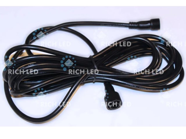 Коннектор универсальный 2 pin, разъем папа-мама, без вилки, 30 см, черный Rich LED чёрный