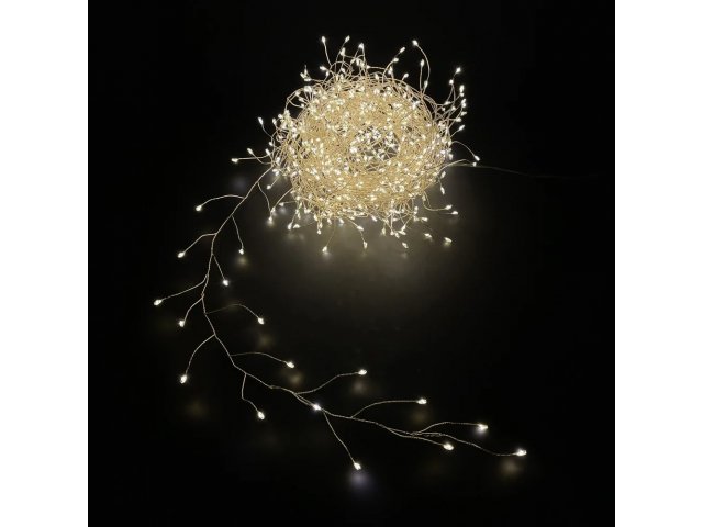 Новогодняя светодиодная Гирлянда Капельки теплый белый свет, 8 функций, таймер отключения, 400 ламп, 1000 см