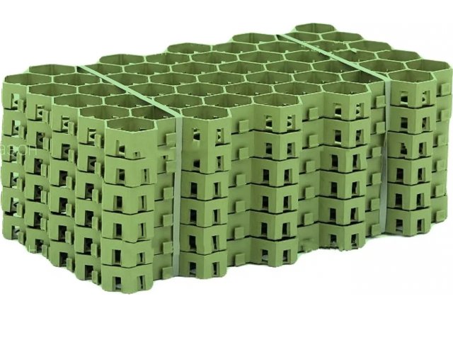 Газонная решетка ТвойГазон, 1м.кв. (6 плиток), цвет зеленый