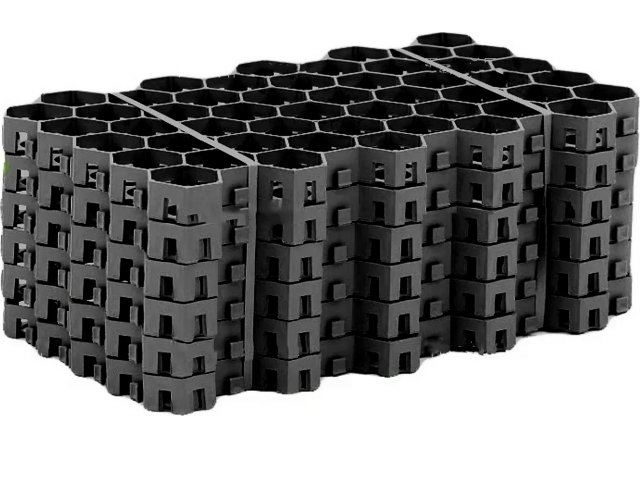 Газонная решетка ТвойГазон, 1м.кв. (6 плиток), цвет черный