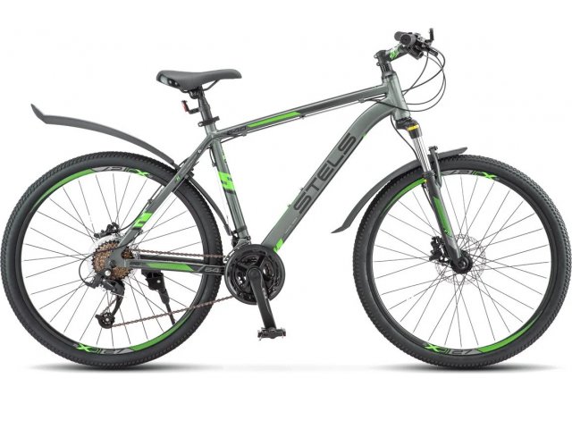 Велосипед Stels Navigator-640 D 26” V010, рама 19” Антрацитовый/зелёный
