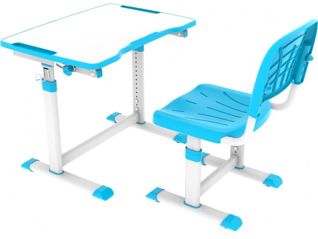Комплект парта + стул трансформеры FunDesk OLEA BLUE Cubby