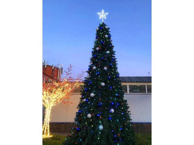 Новогоднее освещение «Цветной Каскад» для новогодних елок высотой 4 м