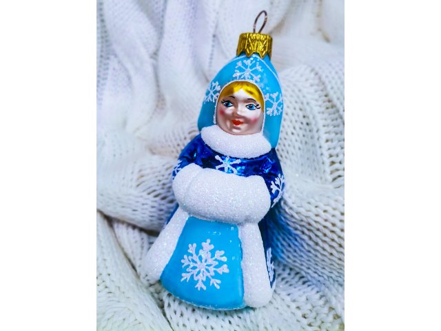 Ёлочное украшение КОЛОМЕЕВ Снегурочка снежка, в подарочной упаковке, высота 10 см