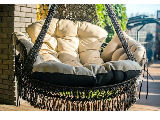 Подвесное кресло Besta Fiesta CARTAGENA с подушками бежево-коричневый + Балдахин Декор в подарок