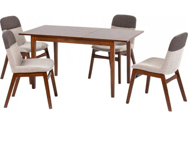Комплект обеденный (стол раздвижной MANUKAN, арт. LWM(SF)12808S53-E300 и 4 кресла BANGI, арт.LW1813), Grey