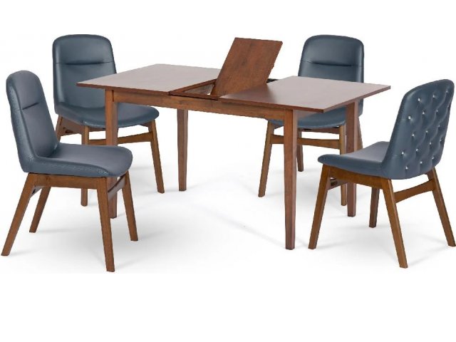 Комплект обеденный (стол раздвижной MANUKAN, арт. LWM(SF)12808S53-E300 и 4 кресла BANGI, арт.LW1813), Navy Blue