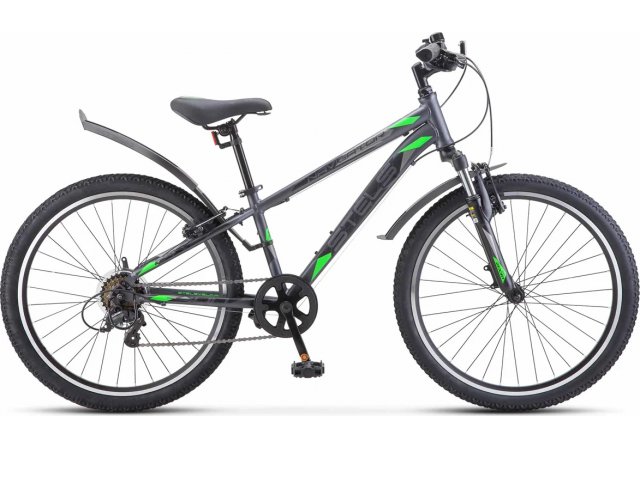 Подростковый велосипед Stels Navigator-400 V 24” F020 рама 12” Серый/Зеленый
