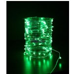Светодиодная нить Роса 10 метров, 100 led зелёный, провод прозрачная проволока