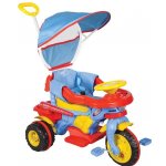 Детский велосипед Pilsan  трехколесный  Maxi с родительской ручкой цвет красно-сине-желтый
