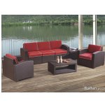 Комплект мебели RATTAN Premium 5, коричневый ротанг + кирпичные подушки