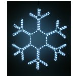 Светодиодная снежинка 50 см, цв. белый, провод белый