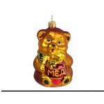 Елочная игрушка мишка с медом золотой