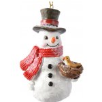 Елочная игрушка Снеговик Сэм с птичкой в гнезде 8.5 см, подвеска Kaemingk