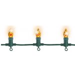Гирлянда Свечи Пламя Костра 10 ламп на клипсах 5.5 м, зеленый ПВХ, уличная Kaemingk