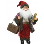 Санта - Путешественник с картой и чемоданчиком 45 см Kaemingk