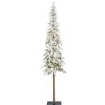Искусственная елка с гирляндой Альпийская заснеженная 180 см с натуральным стволом, 150 теплых белых LED ламп, ЛИТАЯ 100% Kaemingk