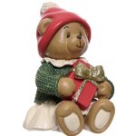 Новогодняя фигурка Мишка в красной шапочке сидящий - Девочка 10 см Kaemingk