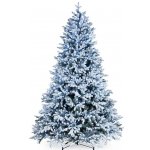 Искусственная ель ГАМИЛЬТОН (литая хвоя PE+PVC), голубая заснеженная, 750 холодных белых LED-огней, 228 см, National Tre