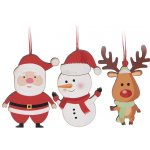 Набор деревянных елочных игрушек Санта и Его Друзья 8.5 см, 3 шт, подвеска Koopman